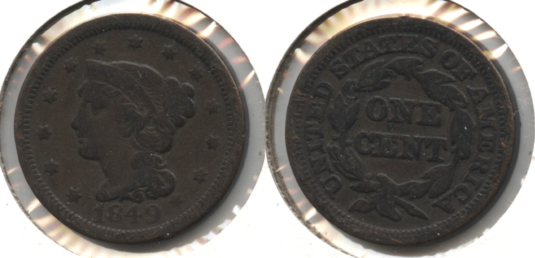 1849 Coronet Large Cent VG-8 #c