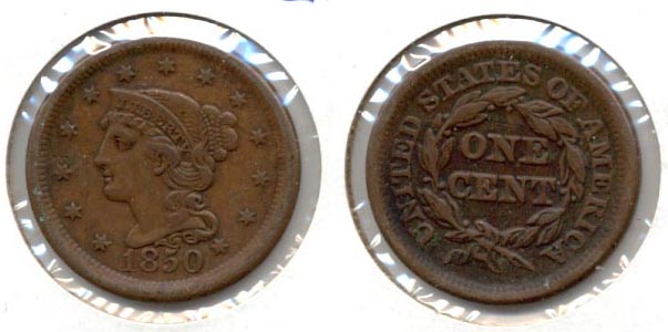 1850 Coronet Large Cent EF-40