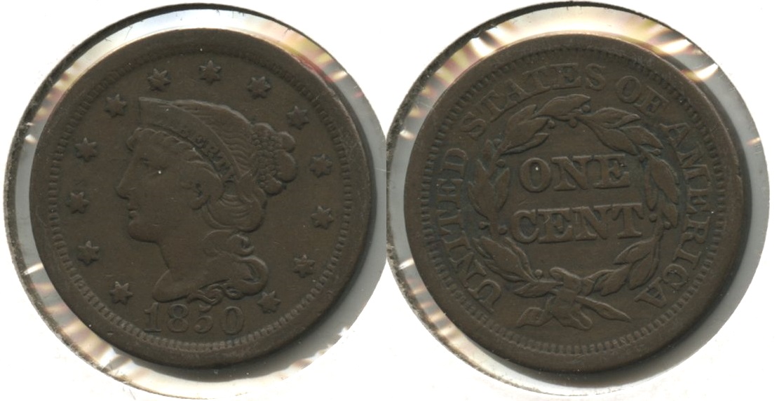 1850 Coronet Large Cent Fine-12 #x