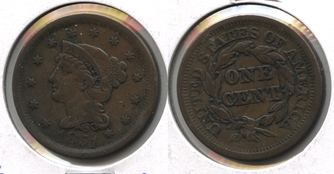 1851 Coronet Large Cent VF-20 #n