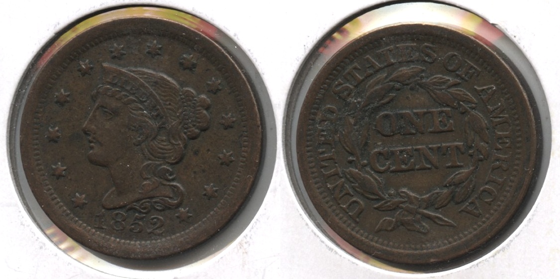 1852 Coronet Large Cent EF-40 #b