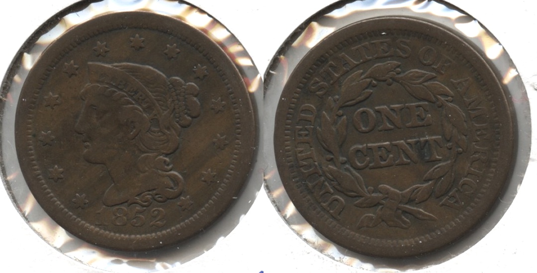 1852 Coronet Large Cent Fine-12 #e