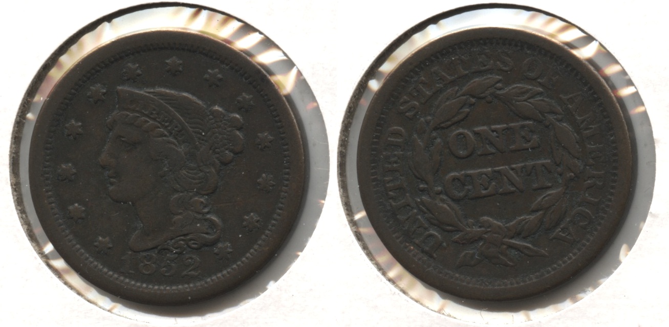 1852 Coronet Large Cent Fine-12 #v