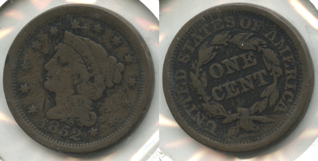 1852 Coroned Large Cent Good-6