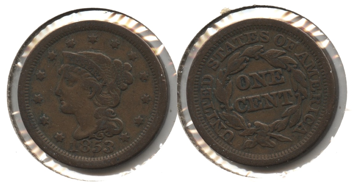 1853 Coronet Large Cent Fine-12 #s