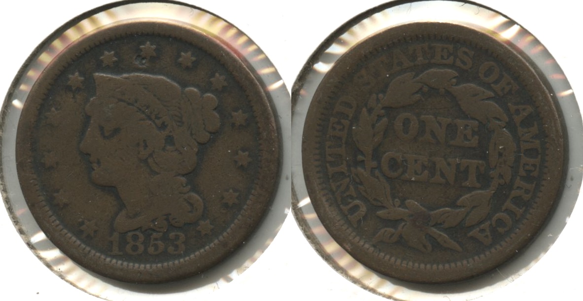 1853 Coronet Large Cent Good-4 #e