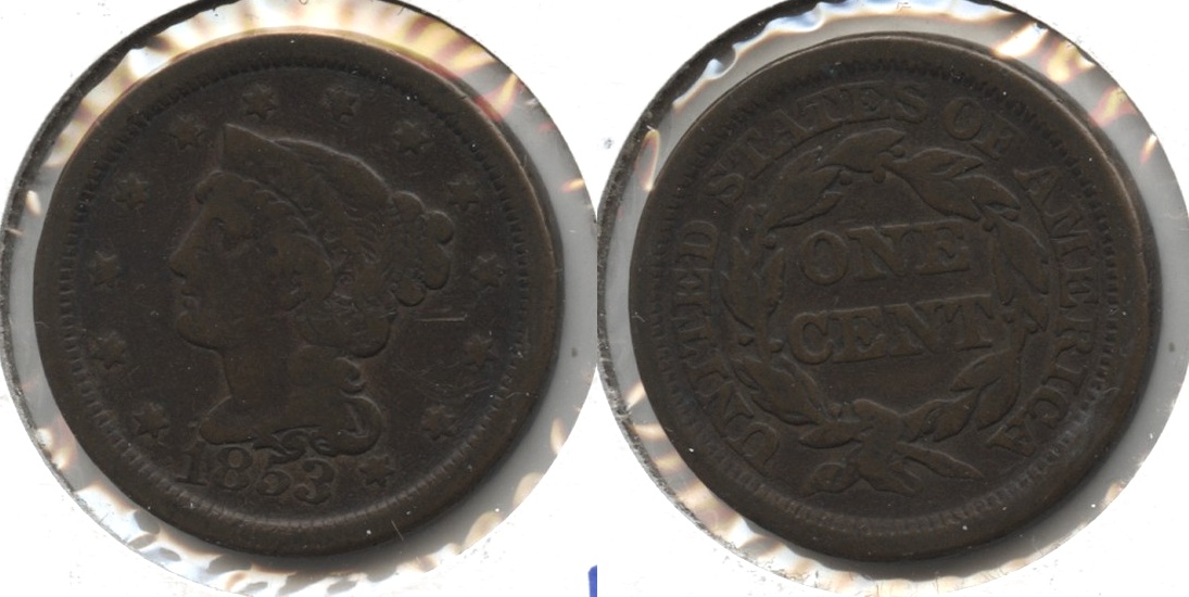 1853 Coronet Large Cent VG-8 #c