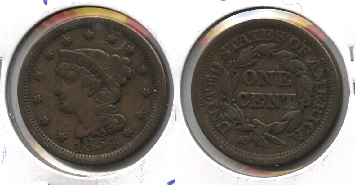 1854 Coronet Large Cent Fine-15 #a