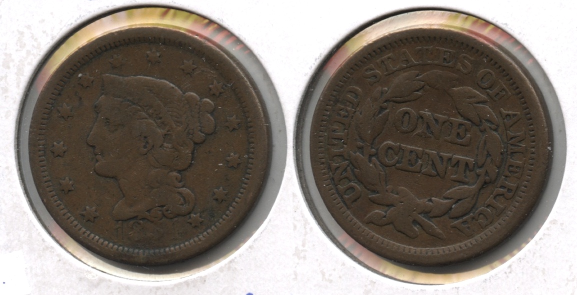 1854 Coronet Large Cent VG-8 #b