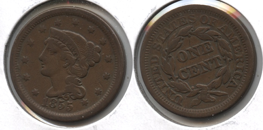 1855 Coronet Large Cent Fine-12 #a