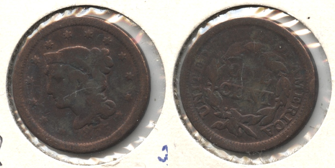 1855 Coronet Large Cent Good-4 #a Cleaned