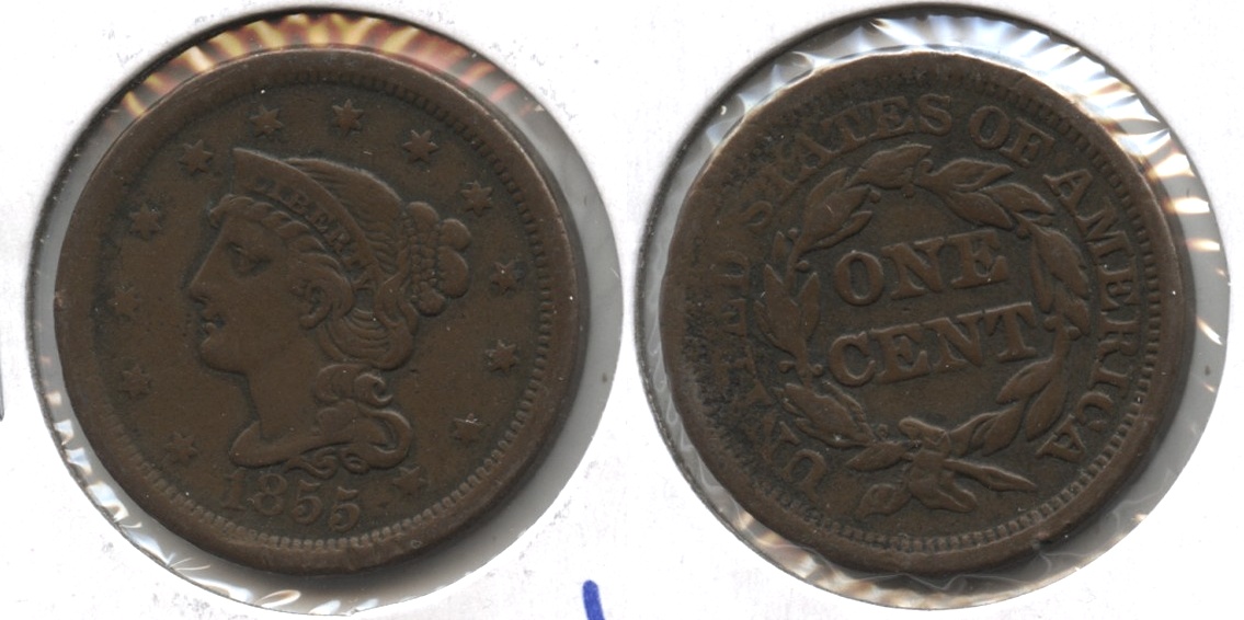 1855 Coronet Large Cent VF-20 #b