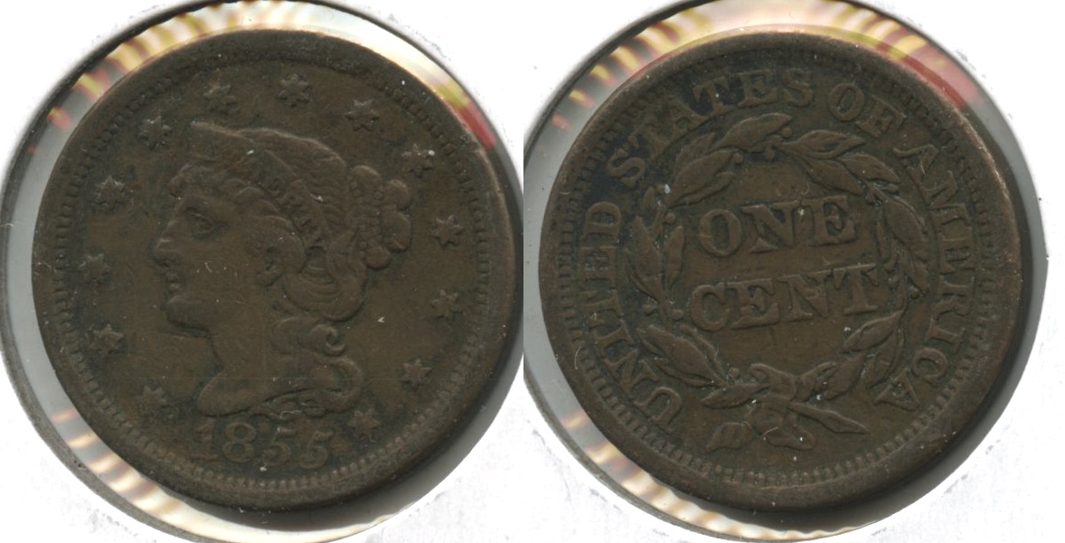 1855 Coronet Large Cent VF-20 #d