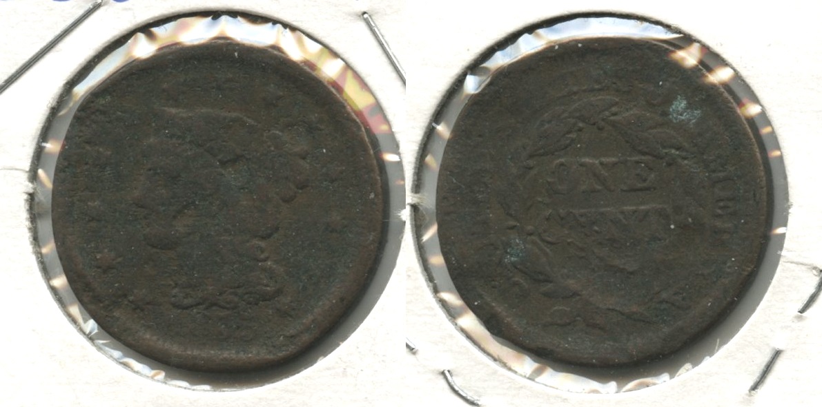 1855 Coronet Large Cent VG-8 #a Corroded