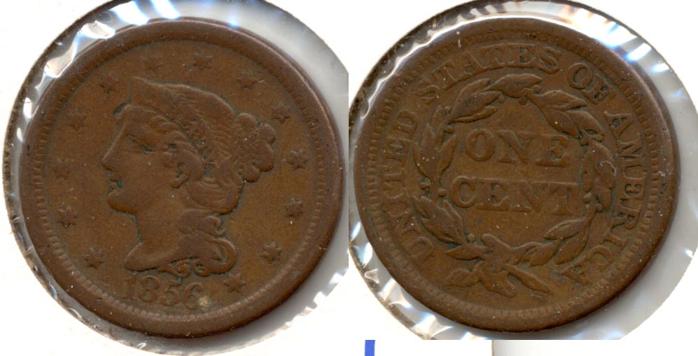 1856 Coronet Large Cent Fine-12