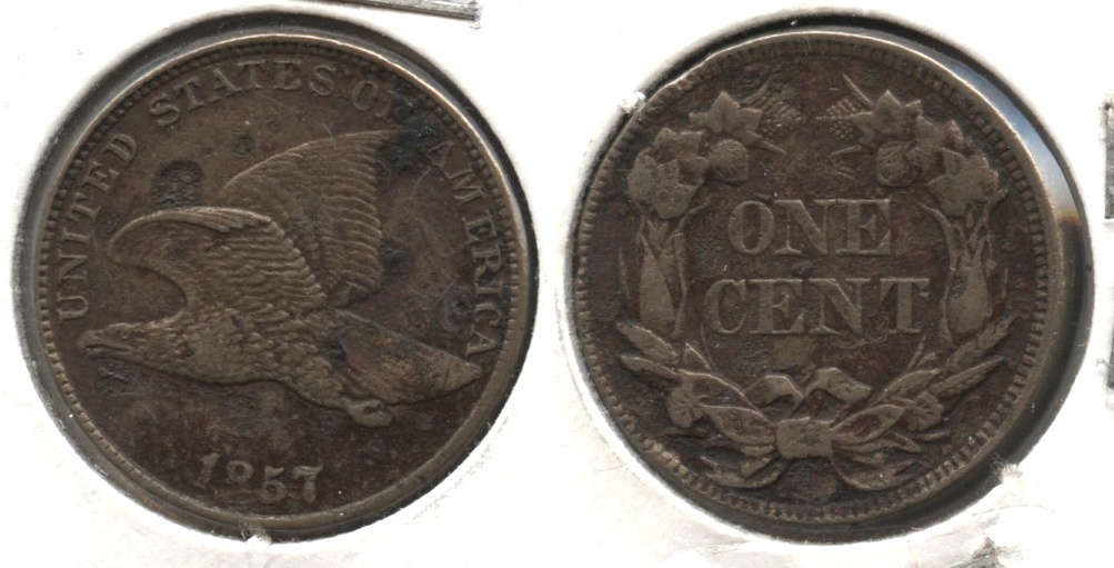 1857 Flying Eagle Cent EF-40 #c Corroded