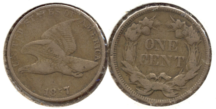 1857 Flying Eagle Cent Fine-12
