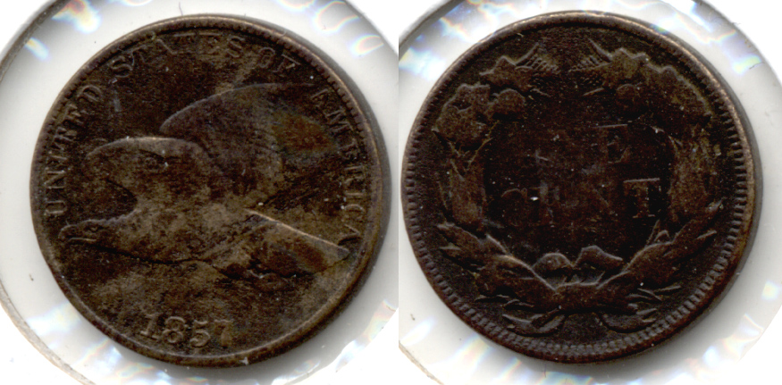 1857 Flying Eagle Cent Good-4 w Bit Dark