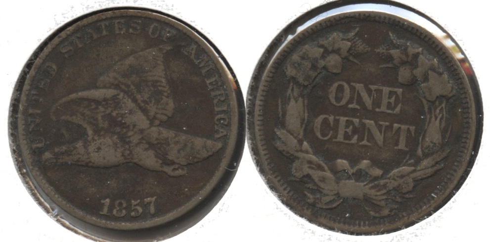 1857 Flying Eagle Cent VF-20 #n Dark