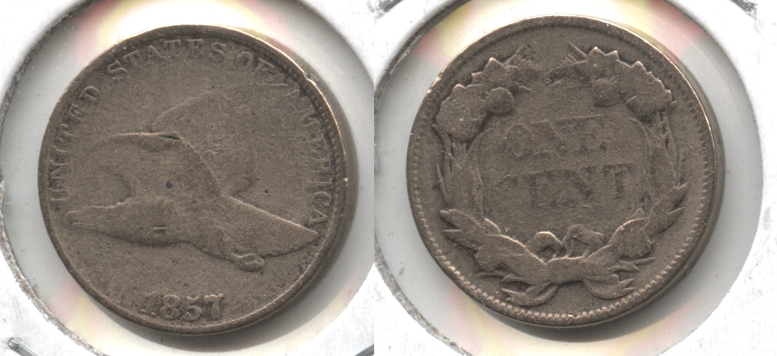 1857 Flying Eagle Cent VG-8 #ao Cleaned