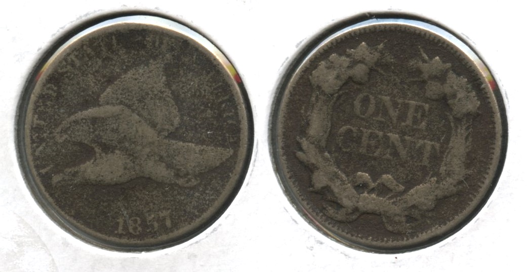 1857 Flying Eagle Cent VG-8 #bk Porous