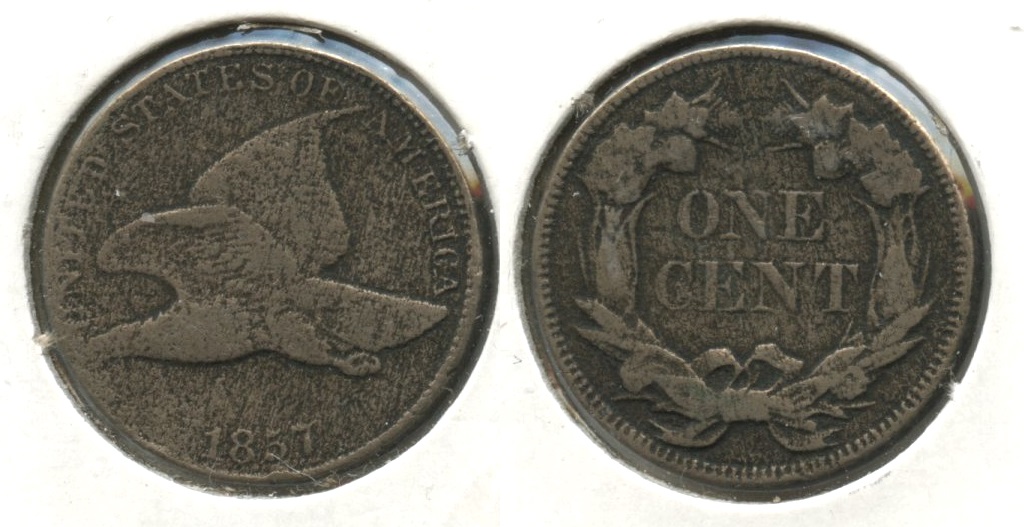 1857 Flying Eagle Cent VG-8 #bp Porous