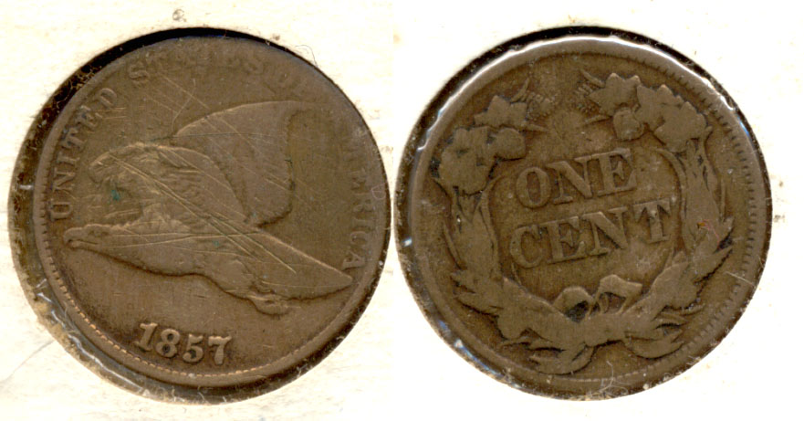 1857 Flying Eagle Cent VG-8 n Obverse Scratches