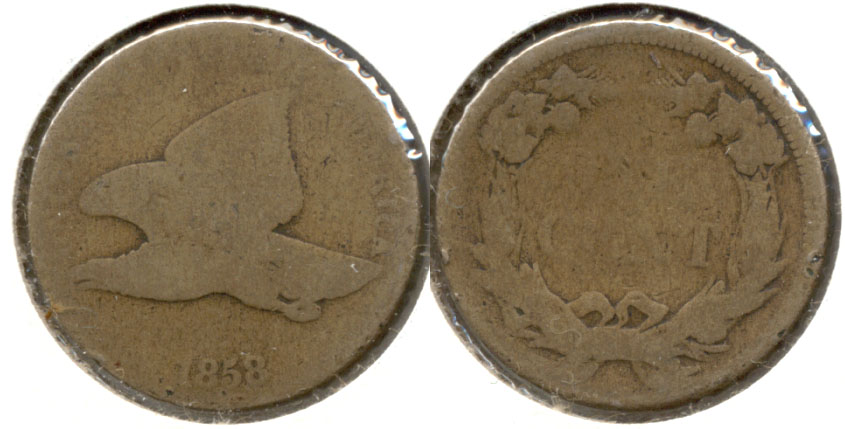 1858 Large Letters Flying Eagle Cent Fair-2 a