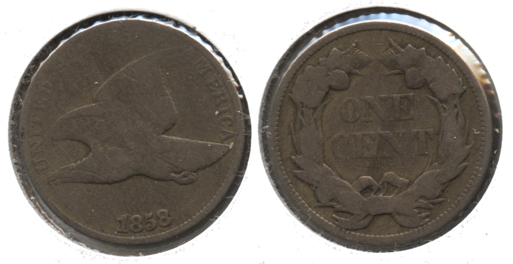 1858 Large Letters Flying Eagle Cent Good-4 #ag