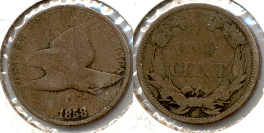 1858 Large Letters Flying Eagle Cent Good-4 h