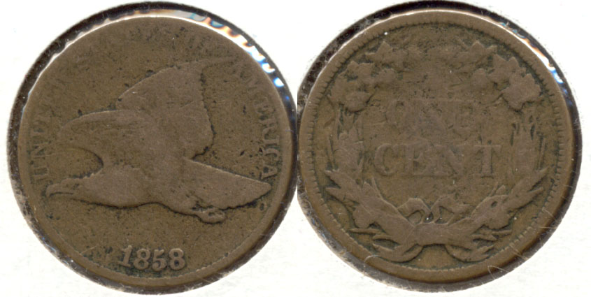 1858 Large Letters Flying Eagle Cent Good-4 i