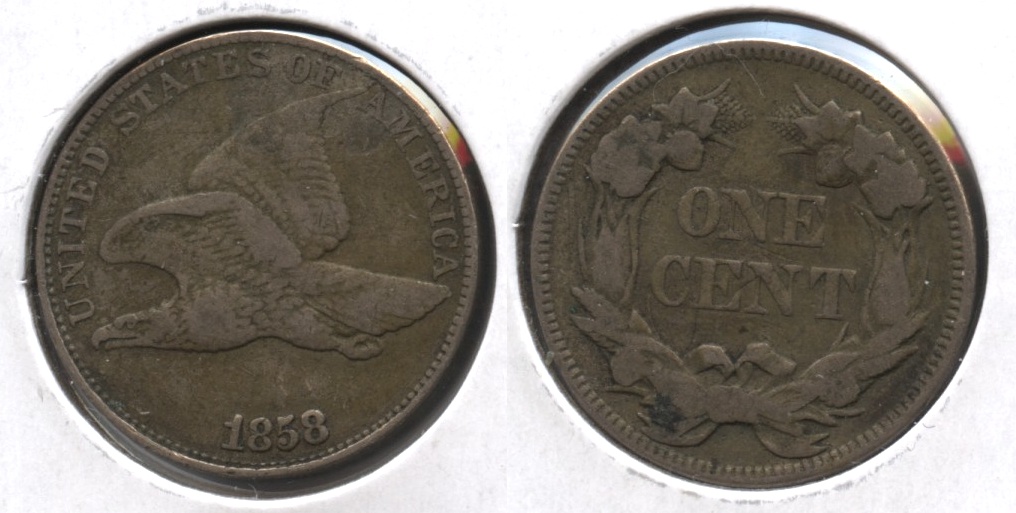 1858 Large Letters Flying Eagle Cent VF-20 #b