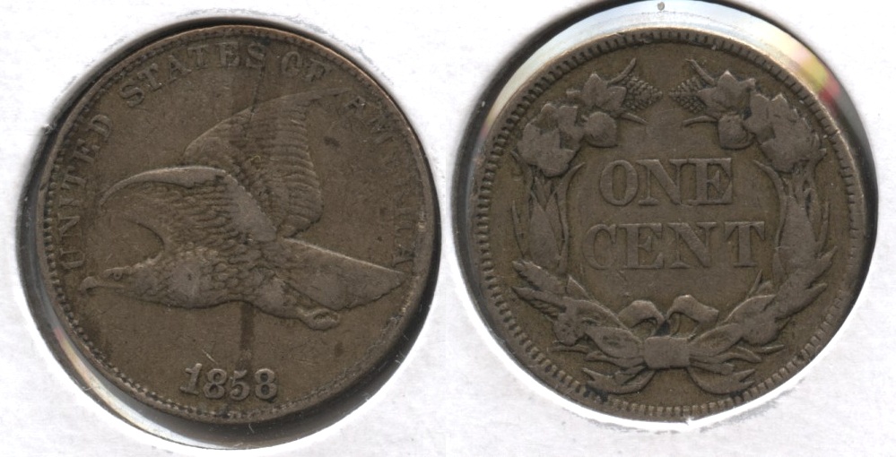 1858 Large Letters Flying Eagle Cent VF-30 #c