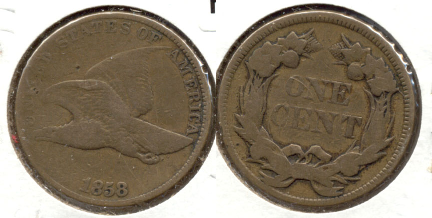 1858 Large Letters Flying Eagle Cent VG-8 a
