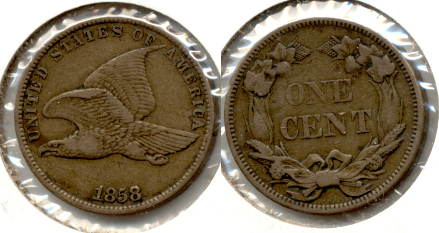 1858 Small Letters Flying Eagle Cent EF-40 a