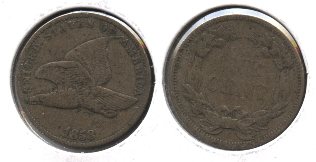 1858 Small Letters Flying Eagle Cent F-12 #aa