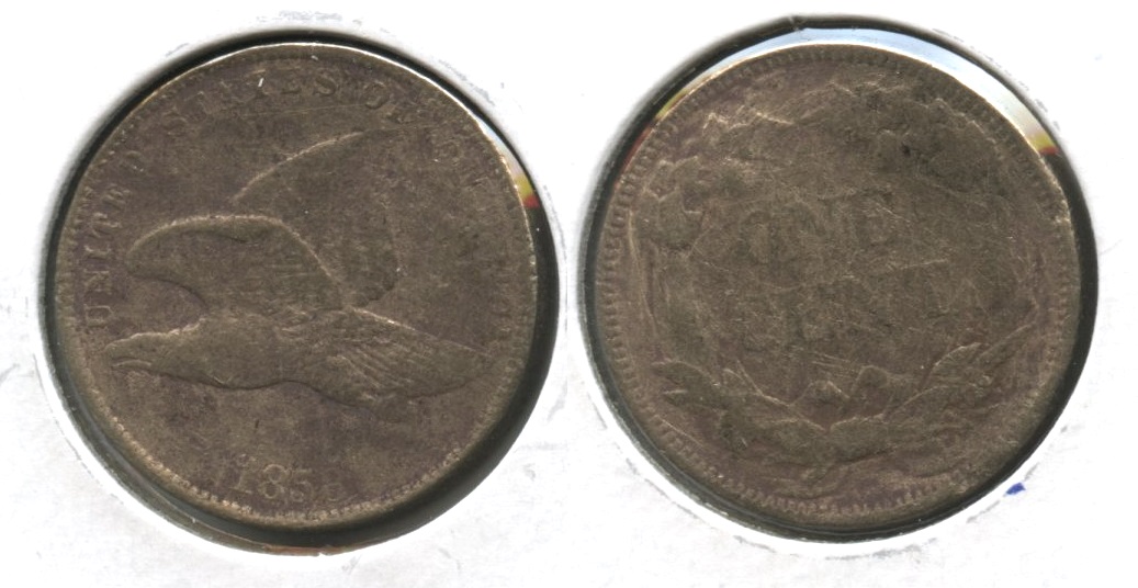 1858 Small Letters Flying Eagle Cent Fine-12 #ai Porous