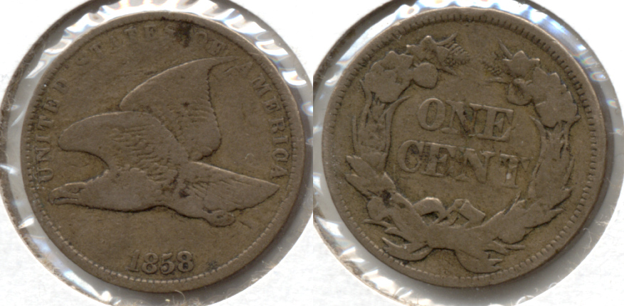 1858 Small Letters Flying Eagle Cent Fine-12 r