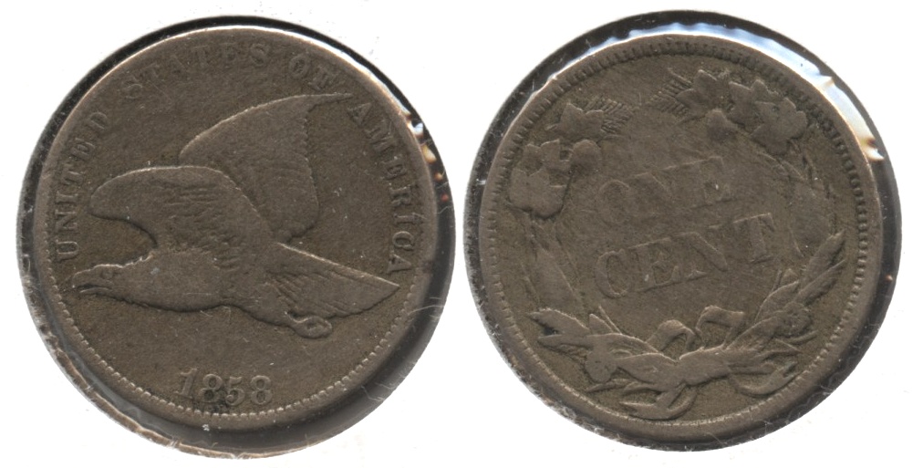 1858 Small Letters Flying Eagle Cent Fine-12 #w