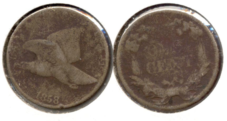 1858 Small Letters Flying Eagle Cent Fair-2 a Porous