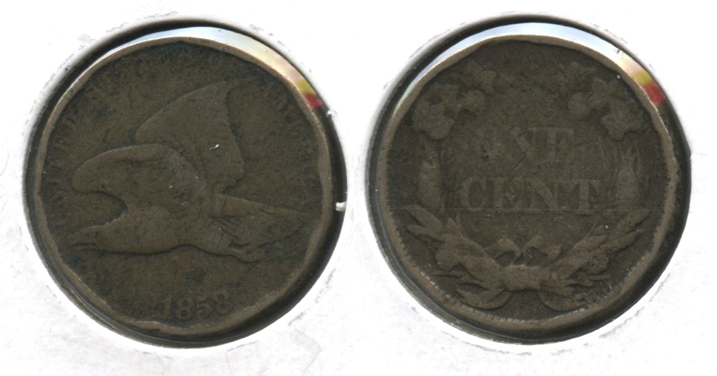 1858 Small Letters Flying Eagle Cent Good-4 #ai Rim Bumps