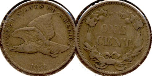 1858 Small Letters Flying Eagle Cent VF-30