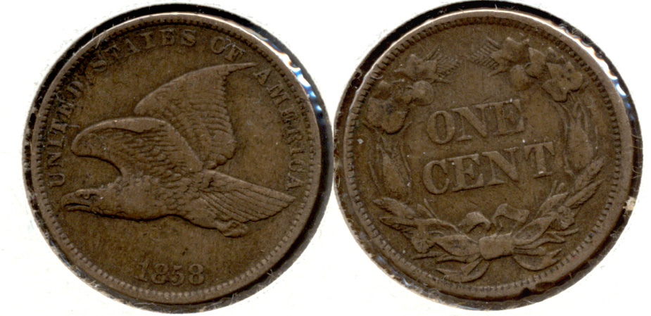 1858 Small Letters Flying Eagle Cent VF-30 b