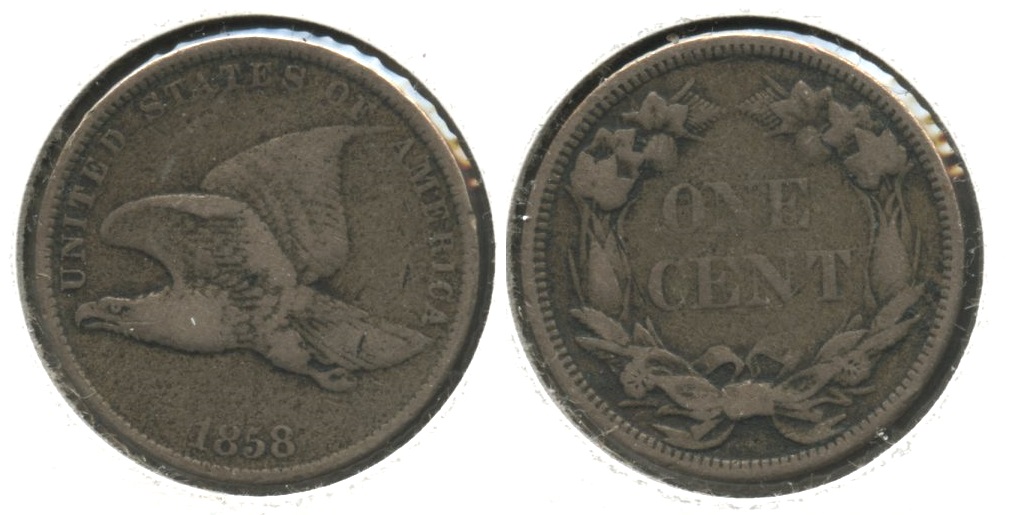 1858 Small Letters Flying Eagle Cent VG-8 #ar