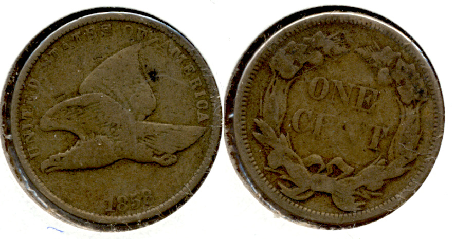 1858 Small Letters Flying Eagle Cent VG-8 k
