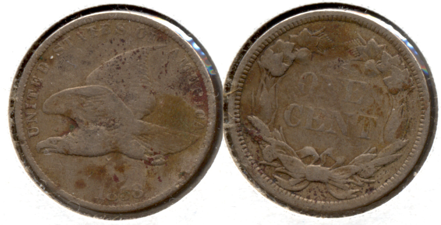 1858 Small Letters Flying Eagle Cent VG-8 Bit Ugly n