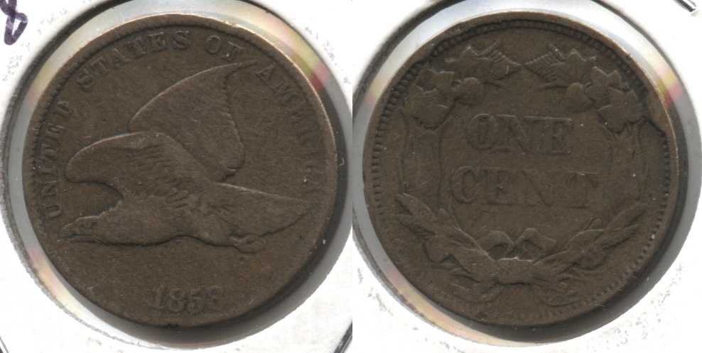 1858 Small Letters Flying Eagle Cent VG-8 #v