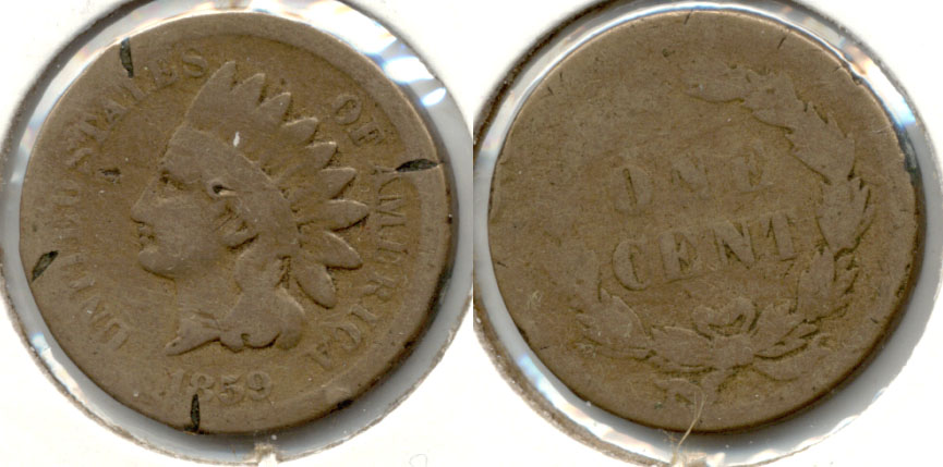 1859 Indian Head Cent AG-3 o Four Cuts