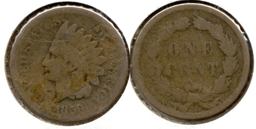1859 Indian Head Cent AG-3 r