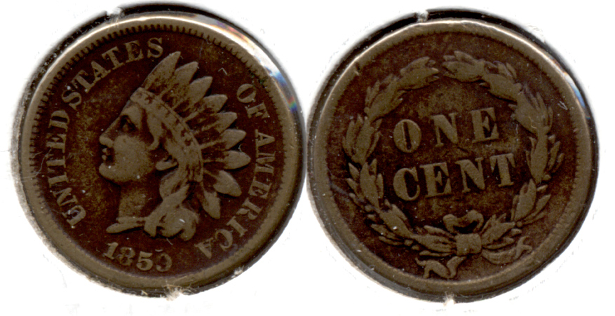 1859 Indian Head Cent Fine-12 l Bit Dark